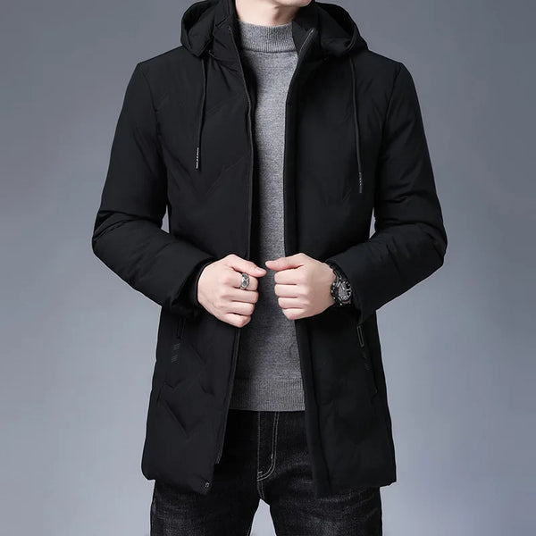 New Brand Hooded Casual Fashion Long Thicken Outwear Parkas Jacket Men Winter Windbreaker Coats Men Clothing High Quality parkas