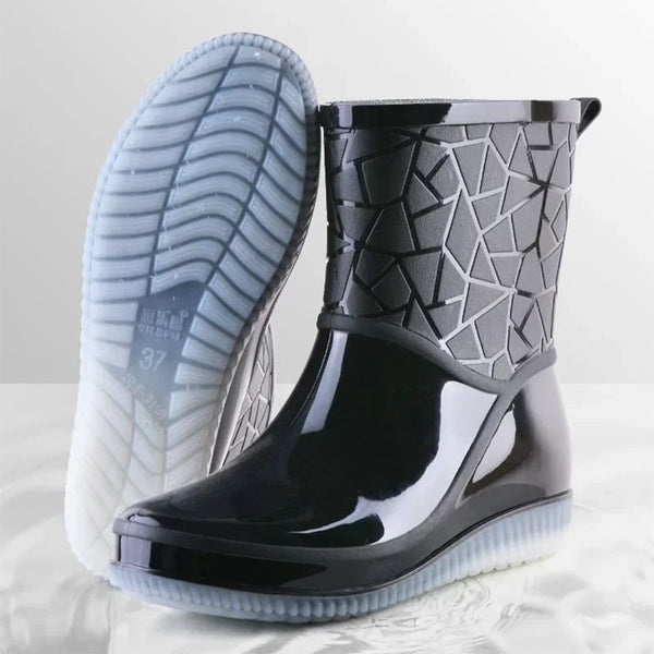 Women's Mid-Calf Waterproof Rain Boots - Lightweight, Non-Slip Sole for Ultimate Comfort & Style