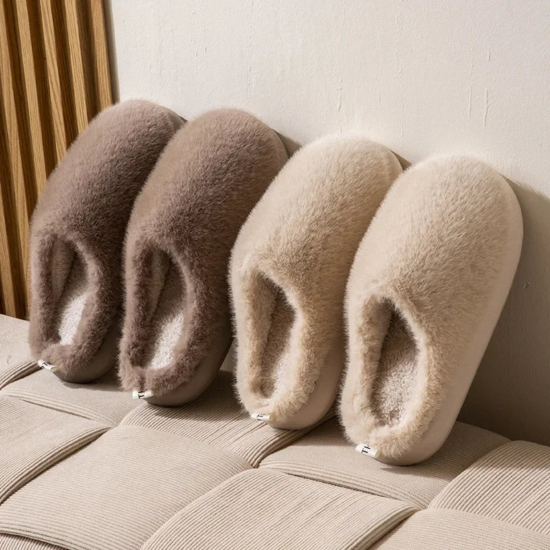Cozy Women's Closed Toe Plush Indoor Slippers with Soft Warm Lining - Perfect for Comfort and Relaxation