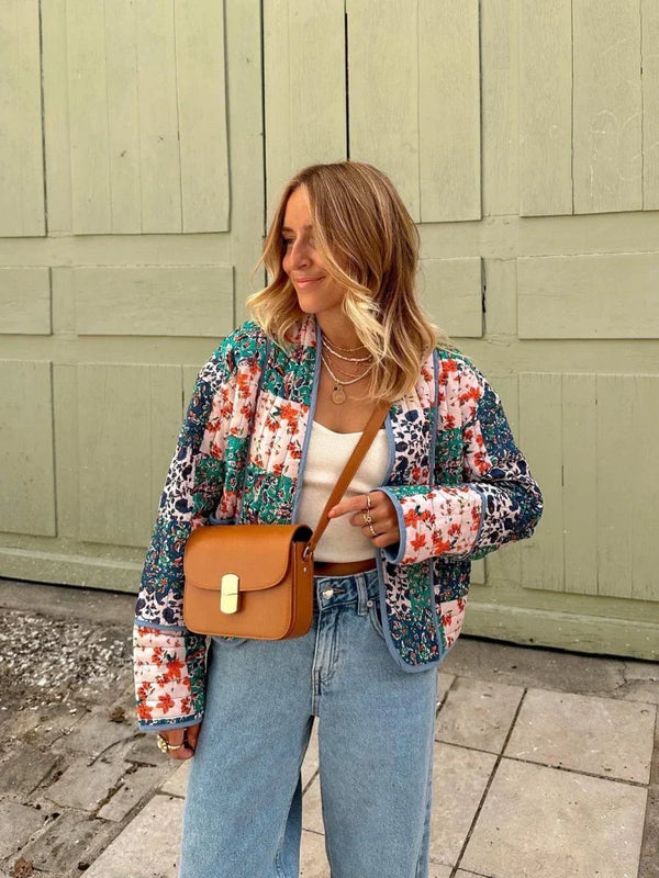 Women's Spring Coat - Stylish Patchwork Design for Trendy Spring Fashion