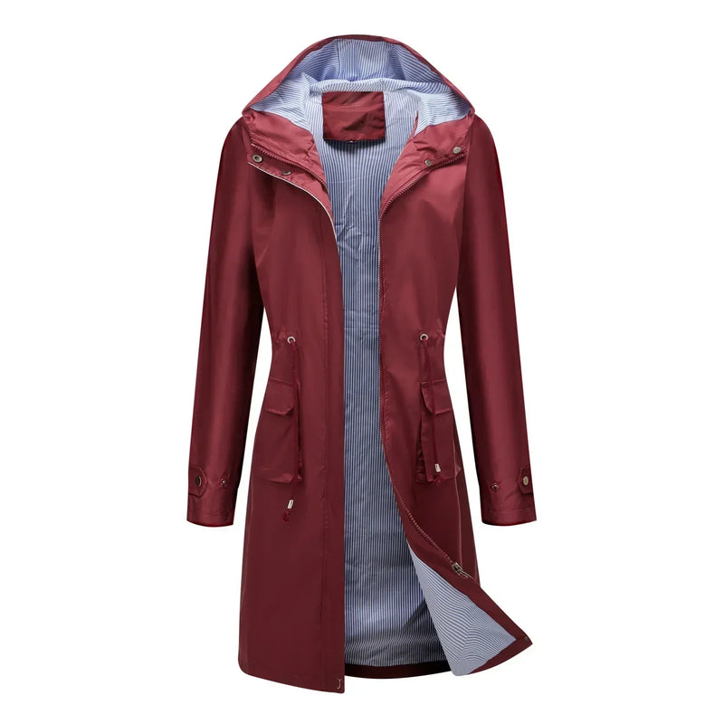 Women's Stylish Water-Repellent Trench Coat - Lightweight, Weather-Resistant Outerwear for All Seasons