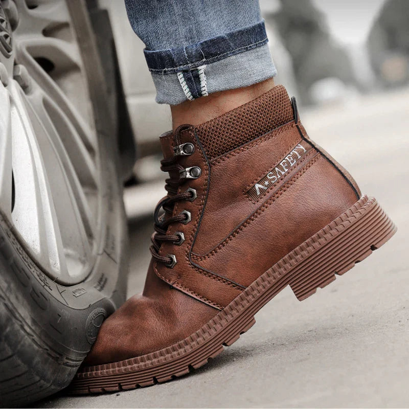 Men's Waterproof Steel Toe Safety Boots - Slip-Resistant Work Footwear for Ultimate Protection and Comfort