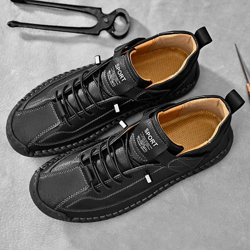 Men's Casual Walking Sneakers with Moc Stitching, Durable Grip Outsole for Comfort & Support
