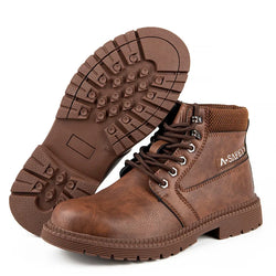 Men's Waterproof Steel Toe Safety Boots - Slip-Resistant Work Footwear for Ultimate Protection and Comfort