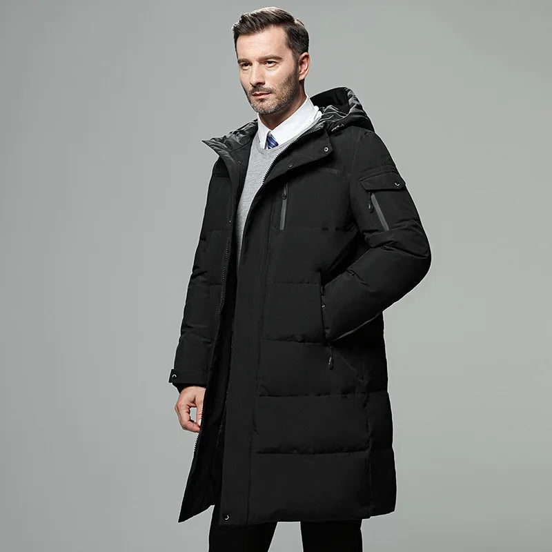 Men's Long Parkas Oversized Thicken Male Coat High Quality Fleece Casual Padded Jackets Men Clothing Outwear Winter Warm Jacket