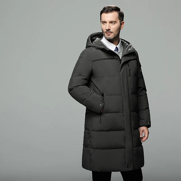Men's Long Parkas Oversized Thicken Male Coat High Quality Fleece Casual Padded Jackets Men Clothing Outwear Winter Warm Jacket