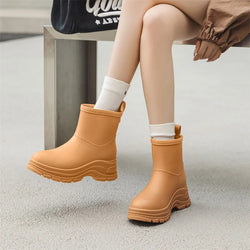 Women's Waterproof Mid-Calf Boots - Slip-Resistant Thick Outsole for Ultimate Comfort and Stability
