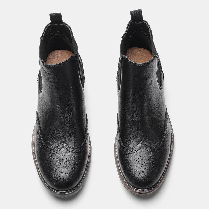 Men's Classic Chelsea Ankle Boots - Timeless Brogue Style Footwear