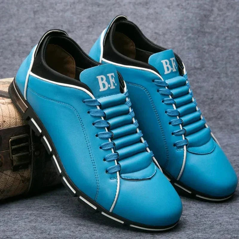 Men's Casual Lace-Up Sneakers with Stylish Contrast Stitch Sole - Comfortable & Versatile Footwear for Everyday Wear