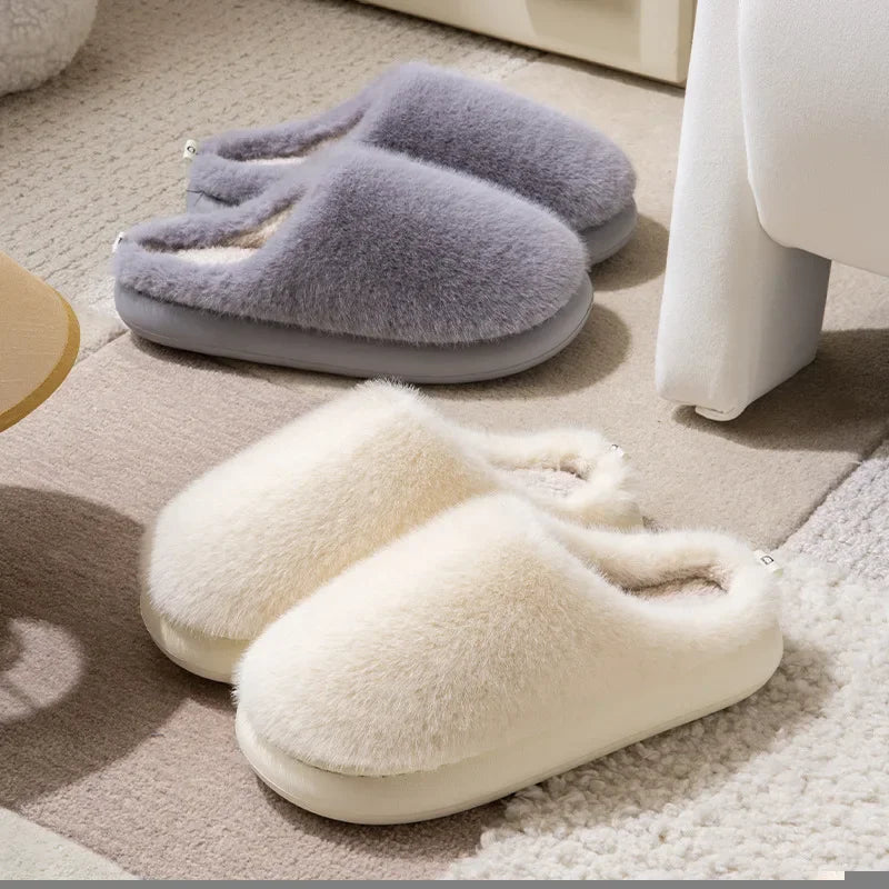 Cozy Women's Closed Toe Plush Indoor Slippers with Soft Warm Lining - Perfect for Comfort and Relaxation