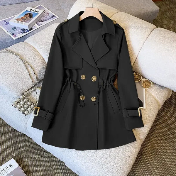 Women's Mid-Length Cotton Trench Coat - Stylish & Comfortable Outerwear