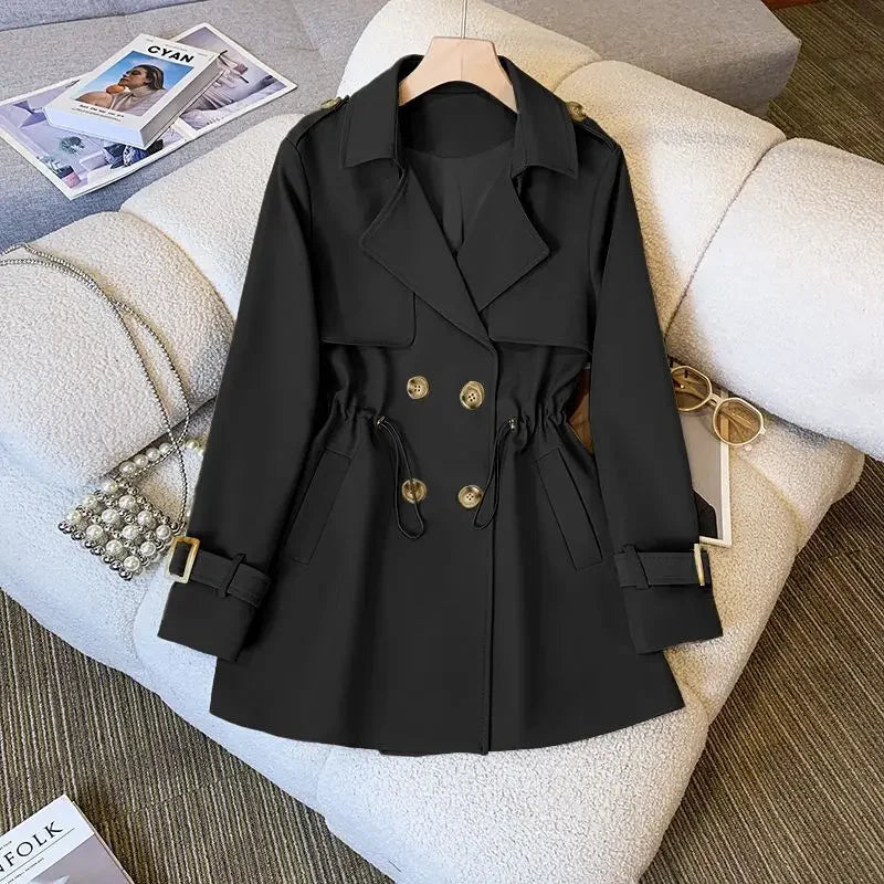 Women's Mid-Length Cotton Trench Coat - Stylish & Comfortable Outerwear