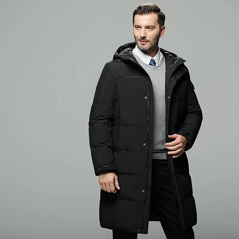 Men's Long Parkas Oversized Thicken Male Coat High Quality Fleece Casual Padded Jackets Men Clothing Outwear Winter Warm Jacket