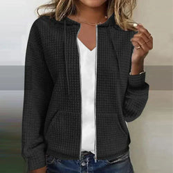 Women's Quilted Hooded Jacket - Casual Zip Front - Regular Fit - Stylish & Comfortable Outerwear