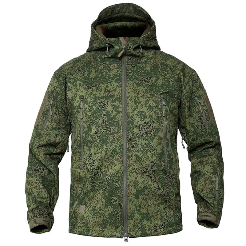 Men's TAD Gear Tactical Softshell Camouflage Jacket & Pants Set - Waterproof Windbreaker for Mountain Hunting & Outdoor Activities