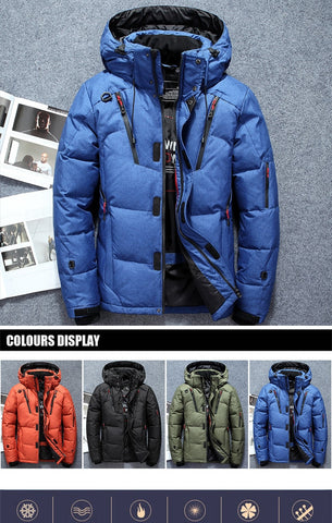 Men's Warm Thick Winter Jacket with Fur Lining & Hood | Perfect for Outdoor Activities & Cold Weather