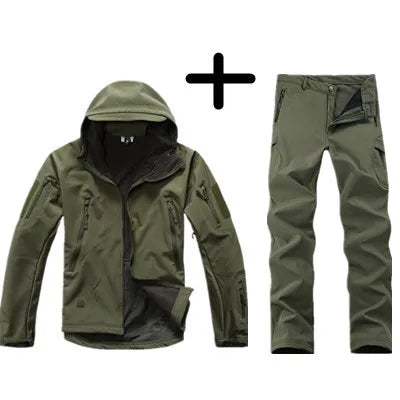 TAD Gear Men's Tactical Softshell Camouflage Jacket Set - Waterproof Windbreaker for Hunting & Outdoor Activities