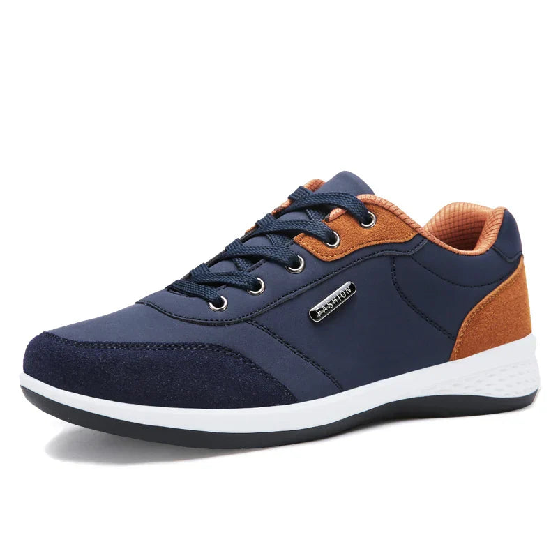 Men's Casual Lace-Up Shoes with Stylish Contrast Panel Design | Comfortable Everyday Footwear