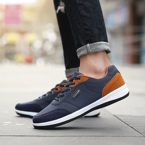 Men's Casual Lace-Up Shoes with Stylish Contrast Panel Design | Comfortable Everyday Footwear