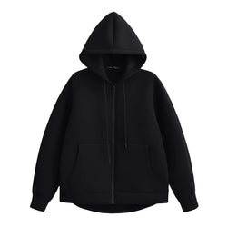 Women's Oversized Zip-Up Hoodie with Drawstring Hood & Pockets - Cozy Casual Wear