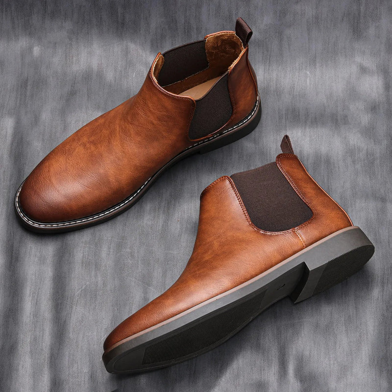 Men's Waterproof Chelsea Boots - Stylish & Comfortable with Elastic Side Panels