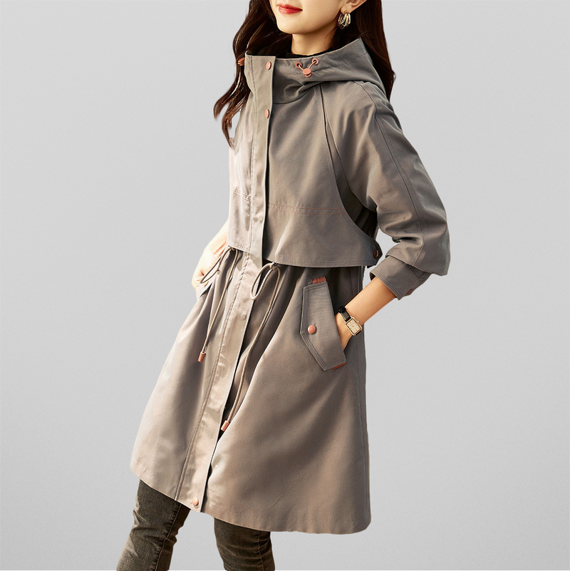 Avencea Elegance Women's Red Hooded Jacket - Stylish & Comfortable Outerwear for All Seasons