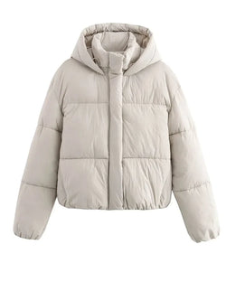 Women's Quilted Puffer Jacket with Hood – Thick & Warm Winter Coat for Ultimate Comfort