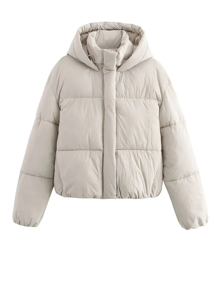 Women's Quilted Puffer Jacket with Hood – Thick & Warm Winter Coat for Ultimate Comfort