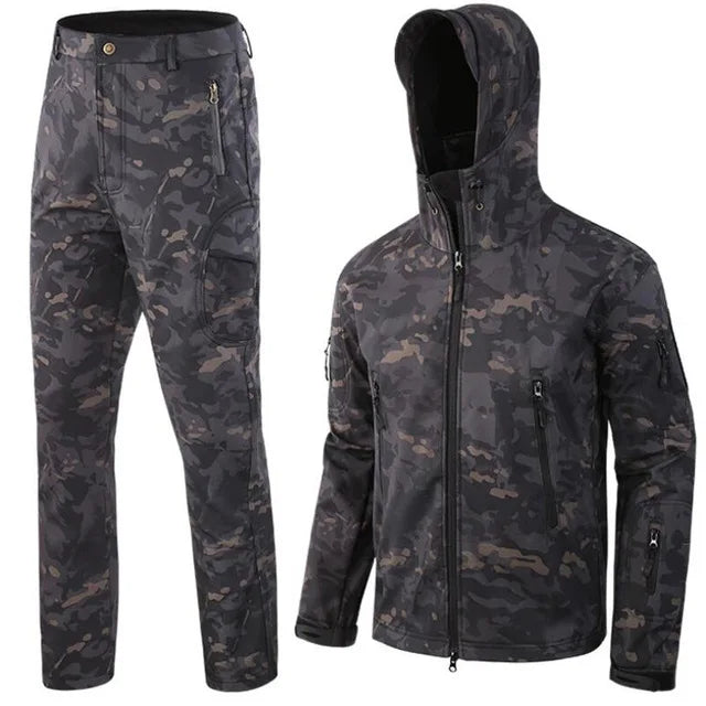 TAD Gear Men's Tactical Softshell Camouflage Jacket Set - Waterproof Windbreaker for Hunting & Outdoor Activities