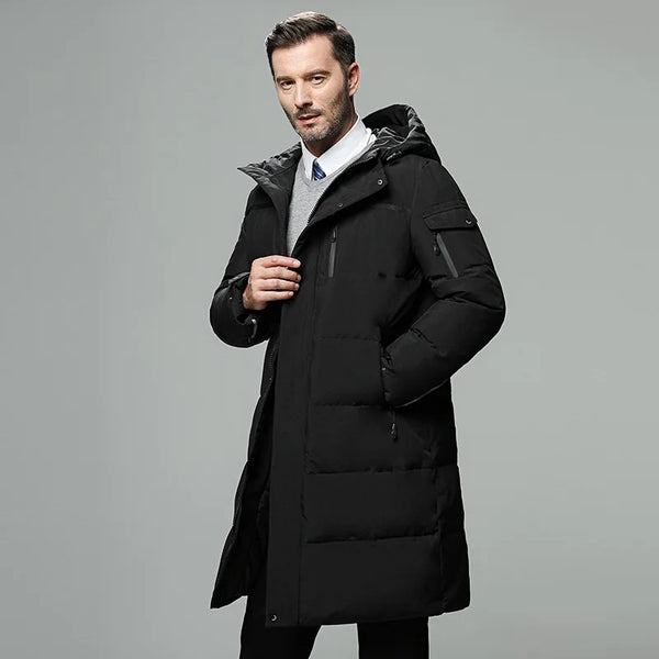 Men's Long Parkas Oversized Thicken Male Coat High Quality Fleece Casual Padded Jackets Men Clothing Outwear Winter Warm Jacket