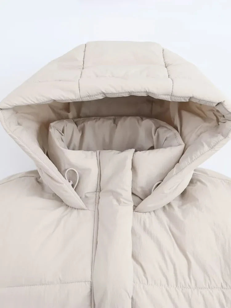 Women's Quilted Puffer Jacket with Hood – Thick & Warm Winter Coat for Ultimate Comfort