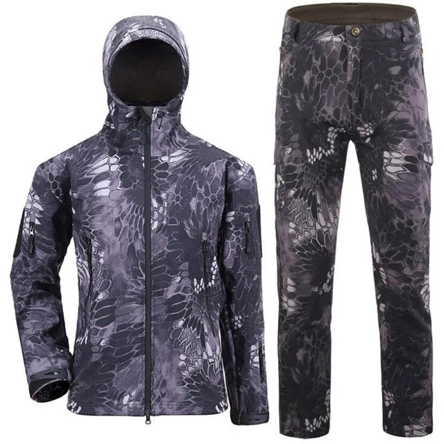 TAD Gear Men's Tactical Softshell Camouflage Jacket Set - Waterproof Windbreaker for Hunting & Outdoor Activities