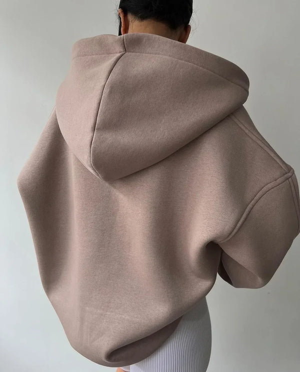 Women's Oversized V-Neck Pullover Hoodie - Stylish & Comfortable Sweatshirt