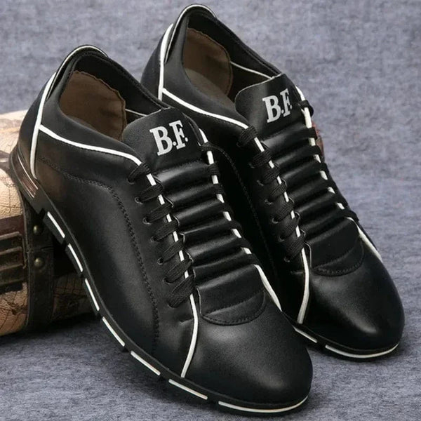 Men's Casual Lace-Up Sneakers with Stylish Contrast Stitch Sole - Comfortable & Versatile Footwear for Everyday Wear