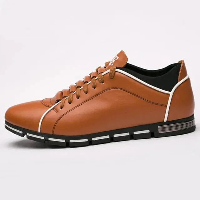 Men's Casual Lace-Up Sneakers with Stylish Contrast Stitch Sole - Comfortable & Versatile Footwear for Everyday Wear