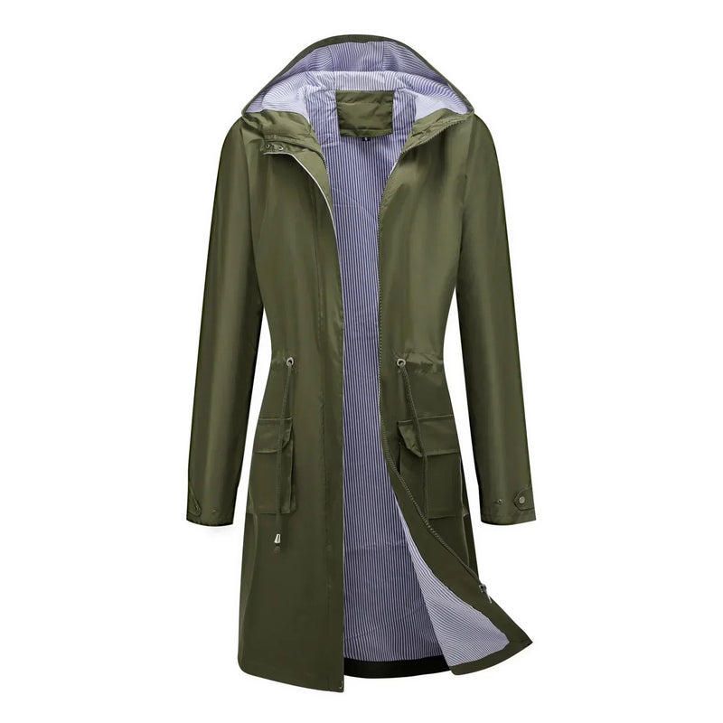 Women's Stylish Water-Repellent Trench Coat - Lightweight, Weather-Resistant Outerwear for All Seasons