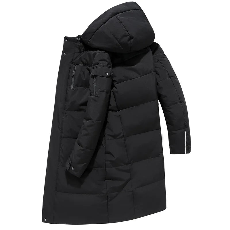 Men's Long Parkas Oversized Thicken Male Coat High Quality Fleece Casual Padded Jackets Men Clothing Outwear Winter Warm Jacket