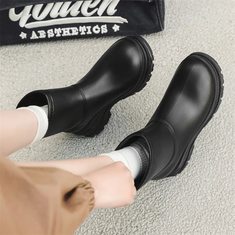 Women's Waterproof Mid-Calf Boots - Slip-Resistant Thick Outsole for Ultimate Comfort and Stability