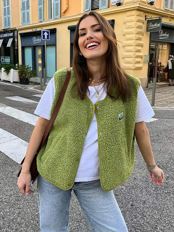 Premium Women's Fleece Vest - Soft, Warm, and Stylish Outerwear for All Seasons