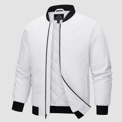 Men's Quilted Winter Bomber Jacket - Windproof Zip-Up Coat for Ultimate Warmth and Style
