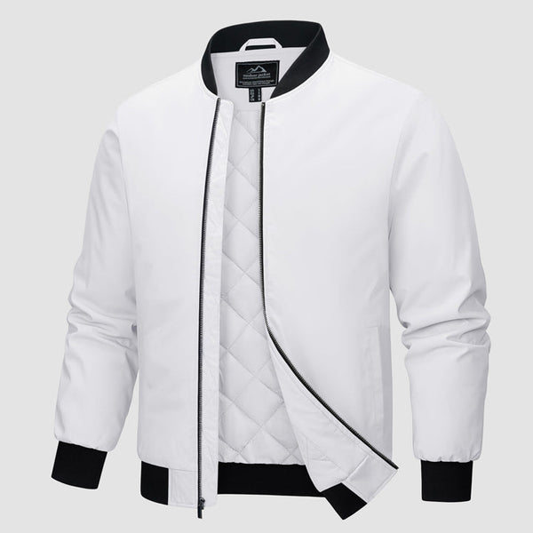 Men's Quilted Winter Bomber Jacket - Windproof Zip-Up Coat for Ultimate Warmth and Style