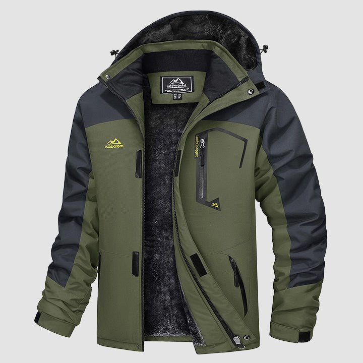 Men's Water-Repellent Winter Ski Jacket with Fleece Lining - Insulated, Breathable, and Stylish Outerwear for Cold Weather Adventures