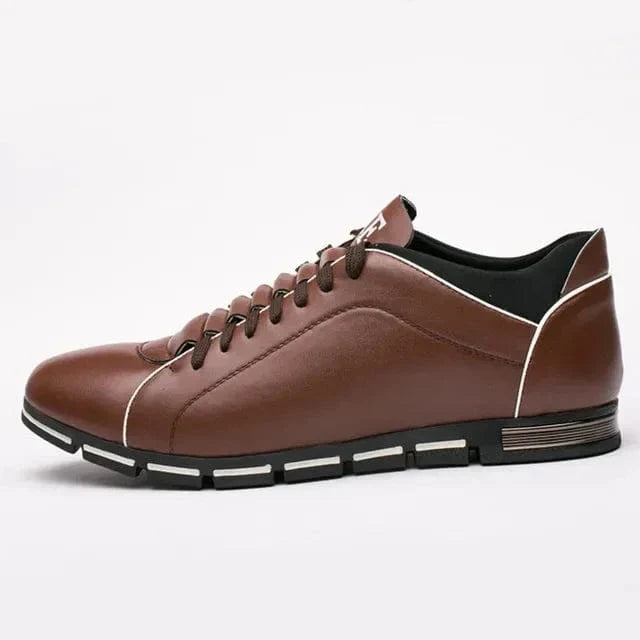 Men's Casual Lace-Up Sneakers with Stylish Contrast Stitch Sole - Comfortable & Versatile Footwear for Everyday Wear