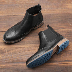 Men's Classic Chelsea Ankle Boots - Timeless Brogue Style Footwear