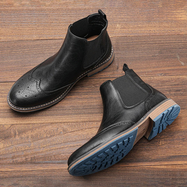 Men's Classic Chelsea Ankle Boots - Timeless Brogue Style Footwear