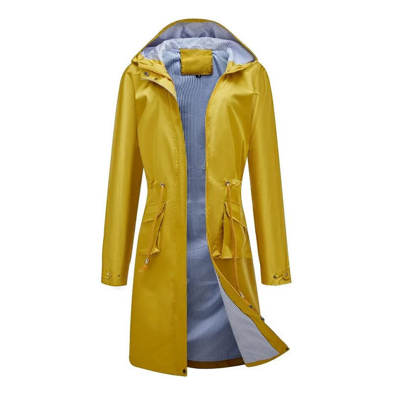 Women's Stylish Water-Repellent Trench Coat - Lightweight, Weather-Resistant Outerwear for All Seasons