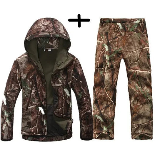 TAD Gear Men's Tactical Softshell Camouflage Jacket Set - Waterproof Windbreaker for Hunting & Outdoor Activities