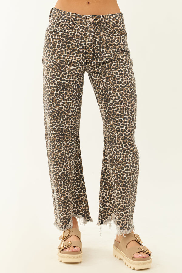 Saige High Rise Barrel Jeans - Walnut Leopard Print - Trendy Women's Denim