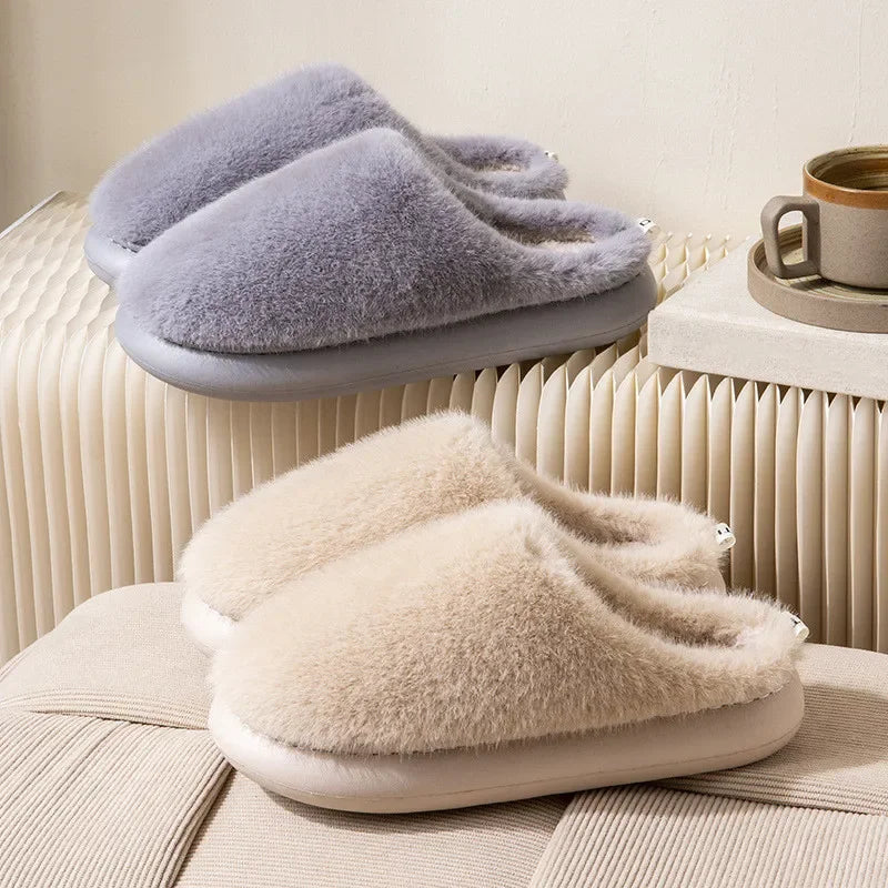 Cozy Women's Closed Toe Plush Indoor Slippers with Soft Warm Lining - Perfect for Comfort and Relaxation