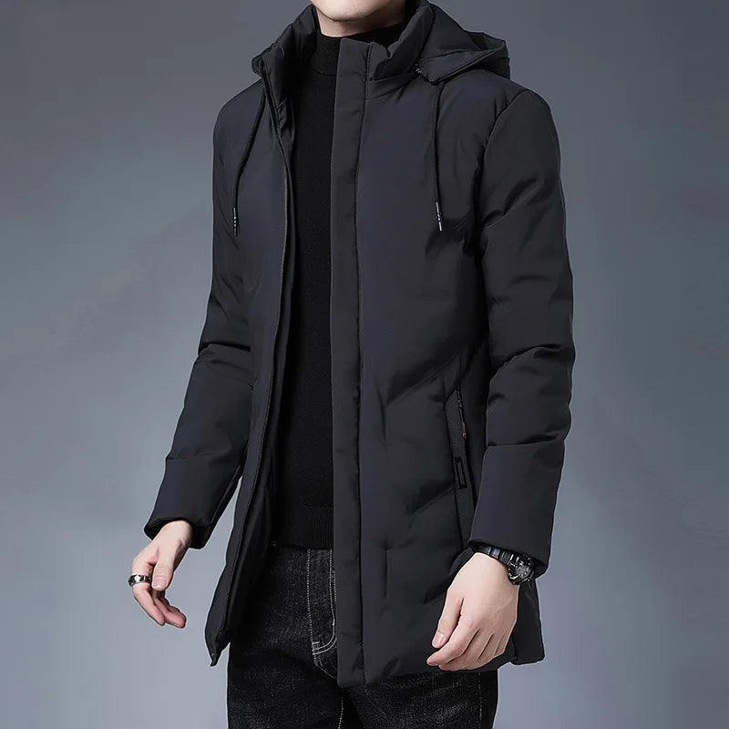 New Brand Hooded Casual Fashion Long Thicken Outwear Parkas Jacket Men Winter Windbreaker Coats Men Clothing High Quality parkas